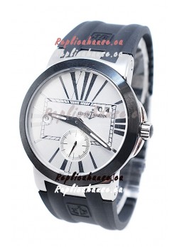 Ulysse Nardin Executive Dual Time Japanese Replica Watch in White Dial