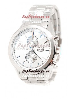 Tag Heuer Carrera Cal. 1887 Chronograph Japanese Watch in White Dial