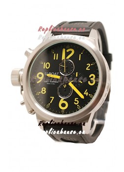 U-Boat Flightdeck Japanese Replica Watch in Black Dial