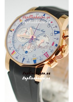 Corum Admirals Cup Chronograph Swiss Replica Gold Watch 