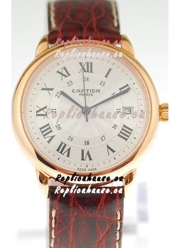 Ronde De Cartier Louis Swiss Replica Pink Gold Watch