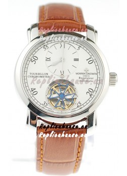 Vacheron Constantin Grand Complications Tourbillon Japanese Replica Watch in Brown Strap