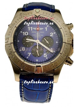 Breitling Chronograph Chronometre Japanese Watch in Blue