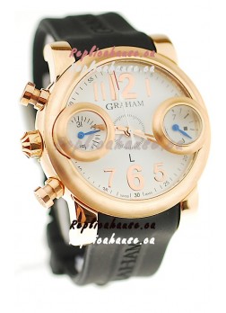 Graham Swordfish Japanese Replica Gold Watch in White Dial