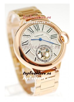 Ballon Bleu De Cartier flying Tourbillon Japanese Replica Gold Watch