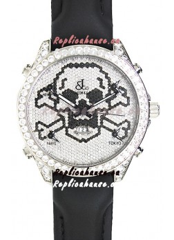 Jacob & Co. The Five Time Zone Skeleton Swiss Replica Watch in Diamonds