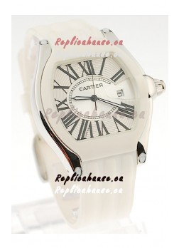 Cartier Roadster Japanese Replica Watch in White 