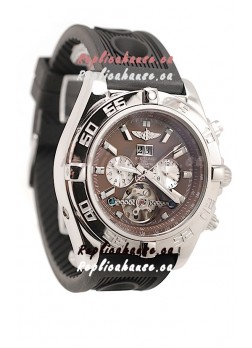 Breitling Chronograph Chronometre Japanese Tourbillon Watch in Brown Dial