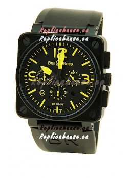 Bell and Ross BR01-94 Edition Swiss Replica Automatic Watch in Yellow Markers