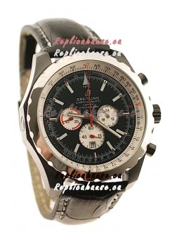 Breitling Chrono-Matic Chronometre Japanese Replica Watch in Black Strap