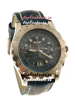 Breitling Chronograph Chronometre Japanese Replica Watch in Blue