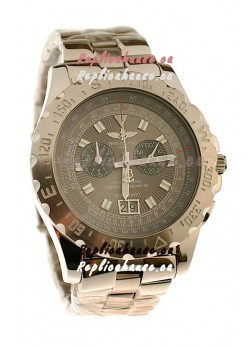 Breitling Chronograph Chronometre Japanese Watch in Grey Dial