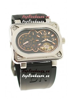 Bell and Ross BR Minuteur Tourbillon PVD Japanese Watch in Rose Gold Markers