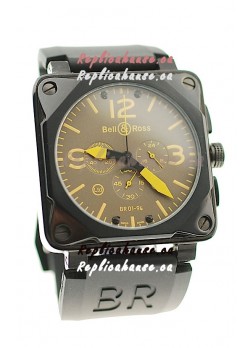 Bell and Ross BR01-94 Edition Japanese PVD Watch in Yellow Markers