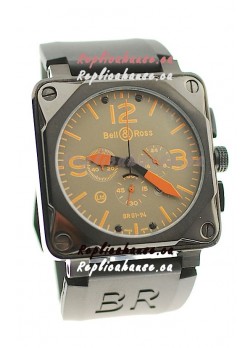 Bell and Ross BR01-94 Edition Japanese PVD Watch in Orange Markers