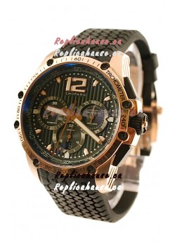 Chopard Classic Racing Superfast Swiss Replica Gold Watch in Black Dial