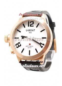 U-Boat Classico Japanese Gold Watch in White Dial