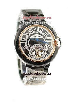 Ballon Bleu De Cartier flying Tourbillon Japanese Replica PVD Watch 