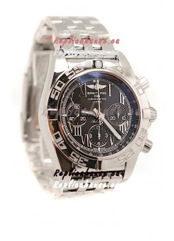 Breitling Chronograph Chronometre Swiss Replica Watch in Black Dial