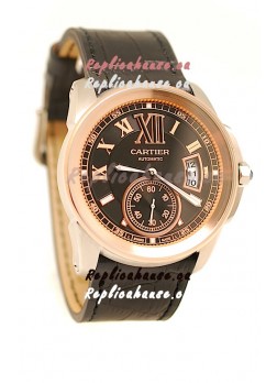 Calibre de Cartier Japanese Replica Pink Gold Watch 
