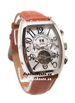 Franck Muller Conquistador Tourbillon Japanese Watch in Brown Strap