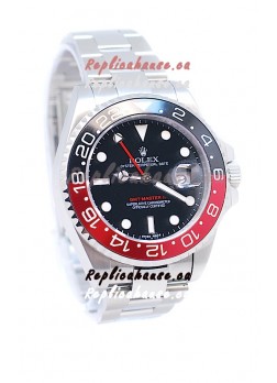 Rolex GMT Masters II 2011 Edition Swiss Replica Watch in Black & Red Cerarmic Bezel