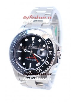 Rolex GMT Masters II 2011 Edition Swiss Replica Watch in Black Cerarmic Bezel