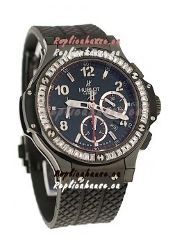 Hublot Big Bang All Black Swiss Watch with Diamonds Bezel