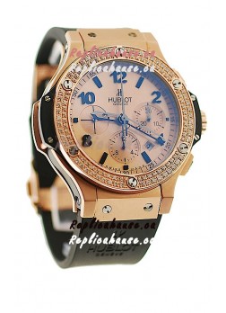 Hublot Big Bang Swiss Replica Watch in Beige Dial Diamonds Bezel