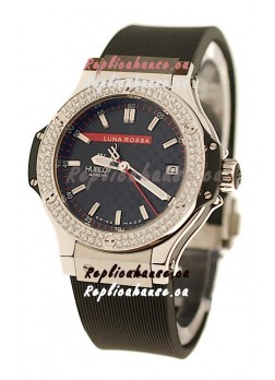 Hublot Big Bang Luna Rossa PVD Diamonds Swiss Quartz Watch