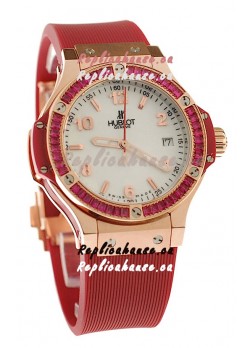 Hublot Gold Big Bang Red Tutti Fruitti Swiss Replica Quartz Watch