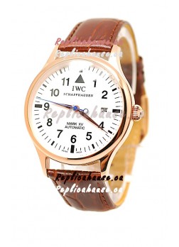 IWC Portugese Automatic Gold Replica Watch in White Dial