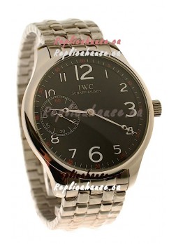 IWC Portugese Automatic Japanese Replica Watch in Black Dial