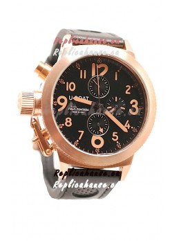 U-Boat Flightdeck Japanese Gold Replica Watch