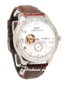 IWC Portuguese Regulateur Tourbillon Japanese Watch in Brown Strap