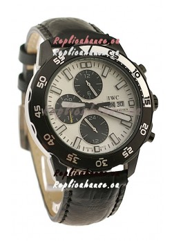 IWC Aquatimer Chronograph Japanese Replica PVD Watch in White Dial