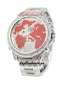 Jacob & Co Diamond Japanese Replica Watch in Red/White Dial