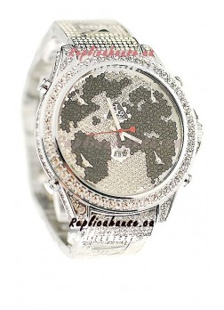 Jacob & Co Diamond Japanese Replica Watch in Black/White Diamond Dial