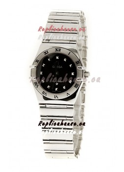 Omega Constellation Ladies Swiss Watch in Black Dial