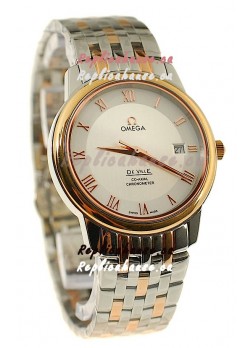 Omega Co-Axial Deville Japanese Rose Gold Watch in Roman Markers
