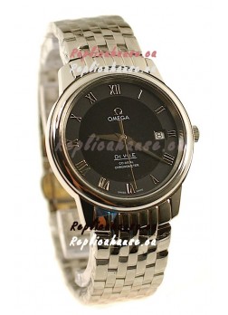 Omega Co-Axial Deville Japanese Steel Watch in Black Dial