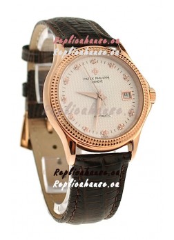 Patek Philippe Geneve Replica Pink Gold Watch 