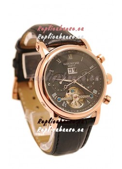 Patek Philippe Grand Complications Tourbillon Gold Watch in Black Dial