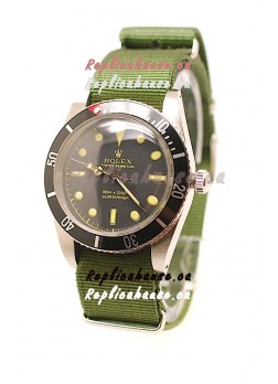Rolex Submariner Swiss Watch in Green Nylon Strap