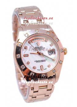 Rolex Day Date White Mother of Pearl Swiss Replica Watch