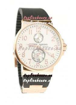 Ulysse Nardin Maxi Marine Chronometer Japanese Replica Rose Gold Watch