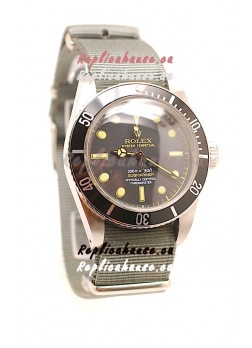 Rolex Submariner Swiss Watch Grey Nylon Strap Watch
