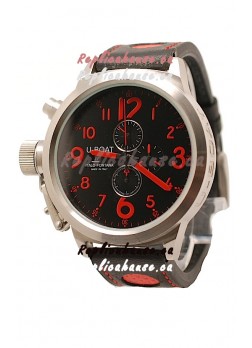 U-Boat Flightdeck Japanese Replica Watch in Black Dial