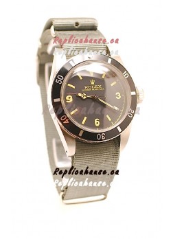 Rolex Submariner Swiss Watch Grey Nylon Strap Watch