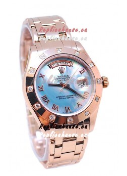 Rolex Day Date Blue Mother of Pearl Japanese Replica Watch
